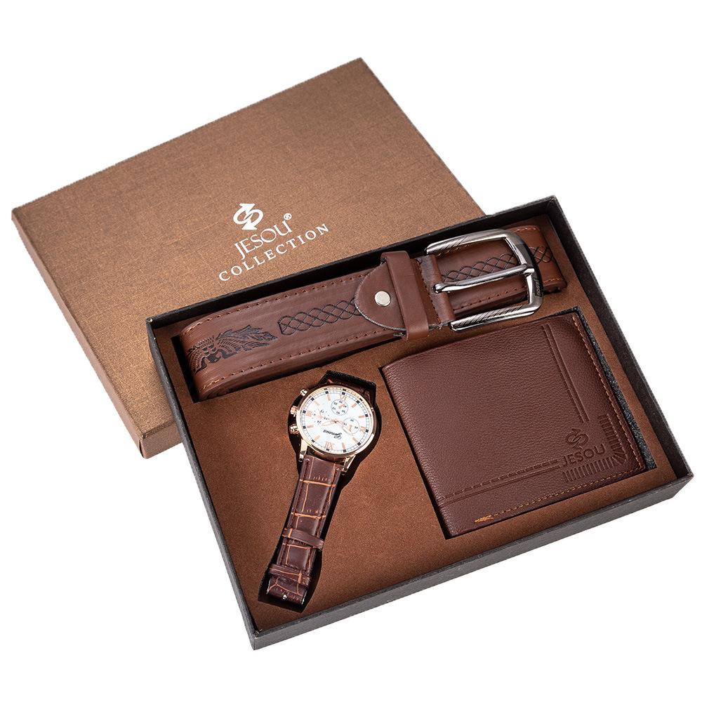Wallet Leather Belt Set Hot Selling Creative Combination Set Men Watches - Image 4