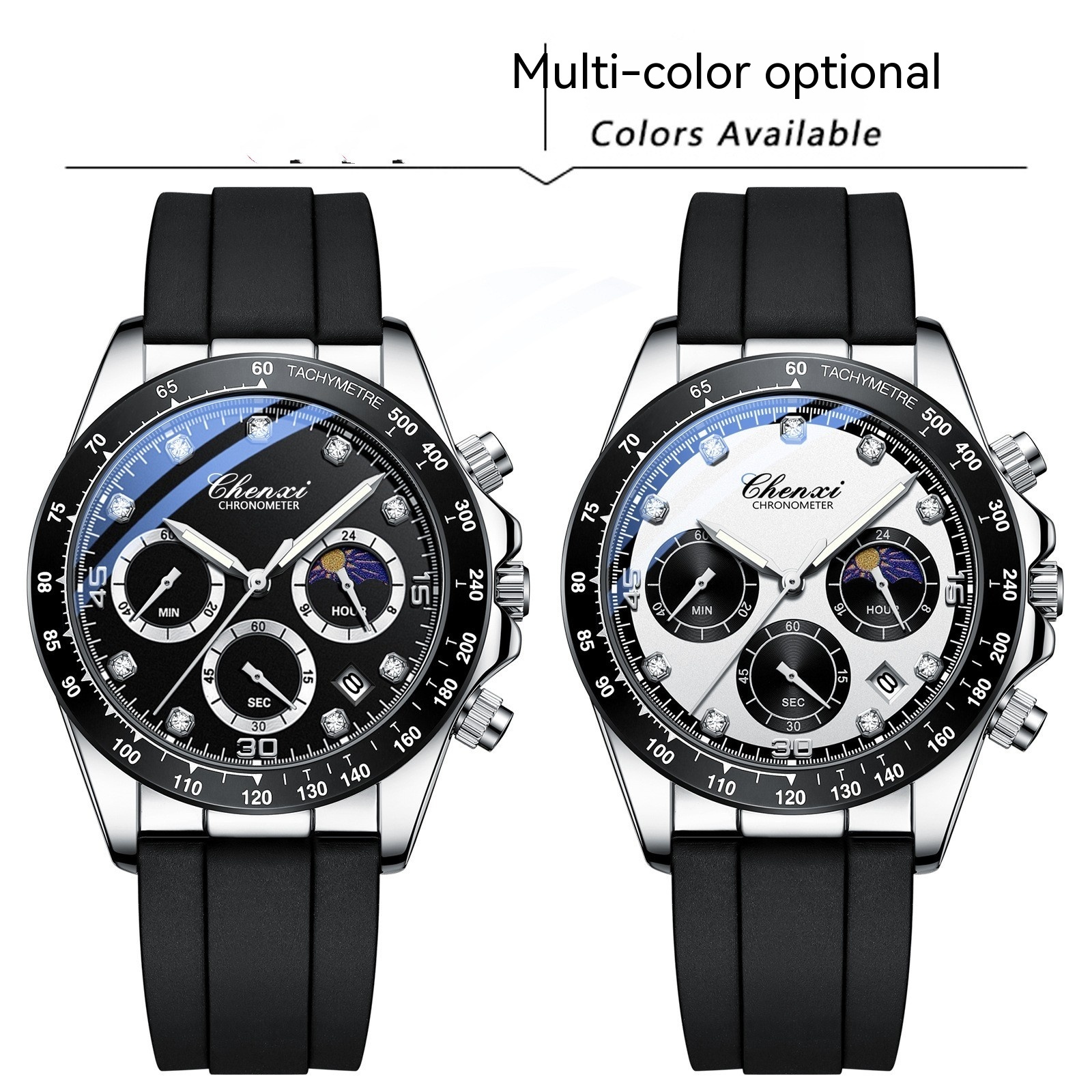 Multi-functional Silicone Band Watch Men's Three Eyes And Six Needles - Image 8