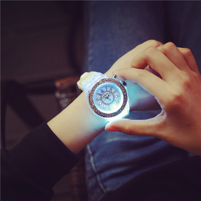 LED Luminous Watches Geneva Women Quartz Watch Women Ladies Silicone Bracelet Watches - Image 5