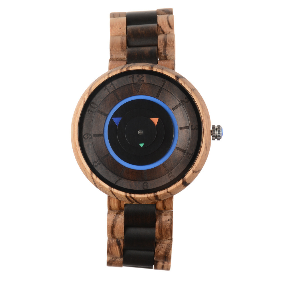 No Pointer Concept Quartz Watch Casual Personality Wood - Image 6